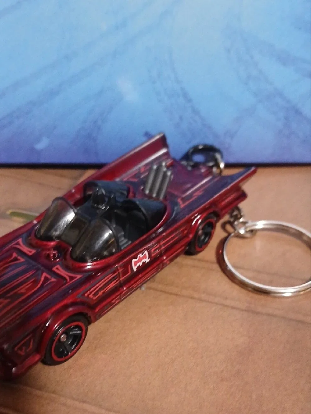 Hot Wheels TV Series Batmobile Keychain- Red